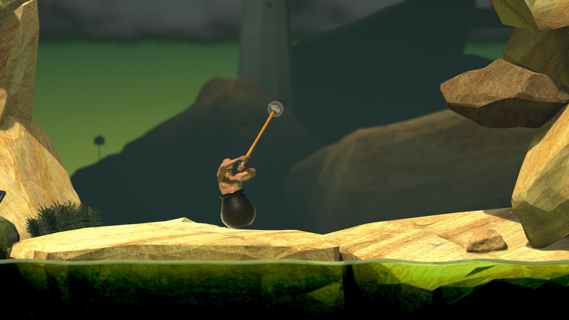 Getting Over It with Bennett Foddy is a game about using a sledgehammer to  climb a mountain 