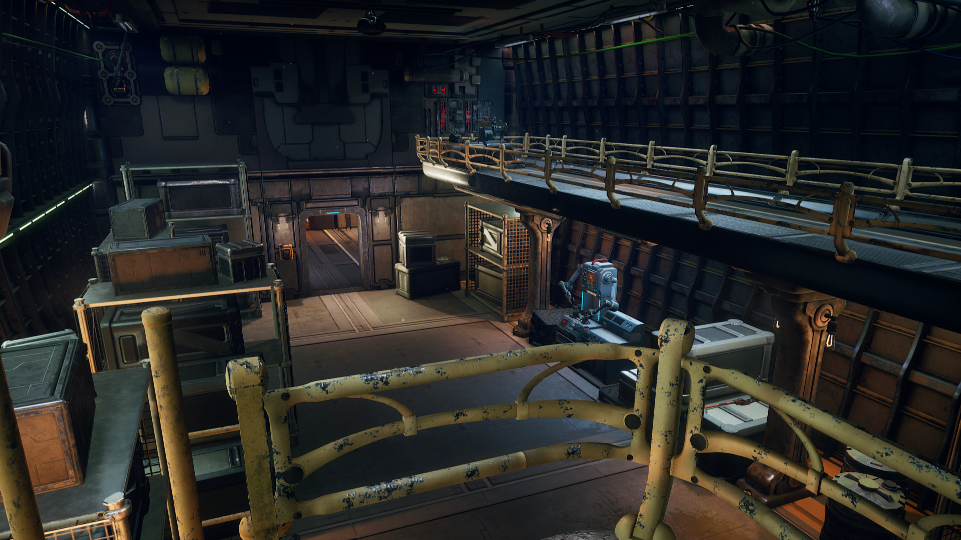 The hold of the player&rsquo;s ship, designed in rigorous compliance with sci-fi regulations.