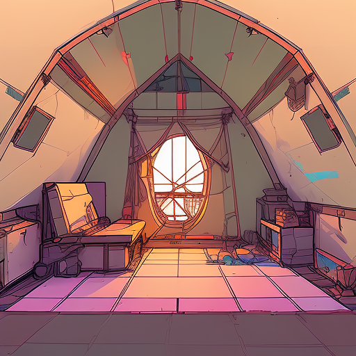 A too-opulent tent interior