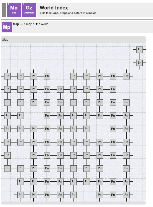 The world map for the challenge’s smaller sample map (the top right room should be on the bottom left)